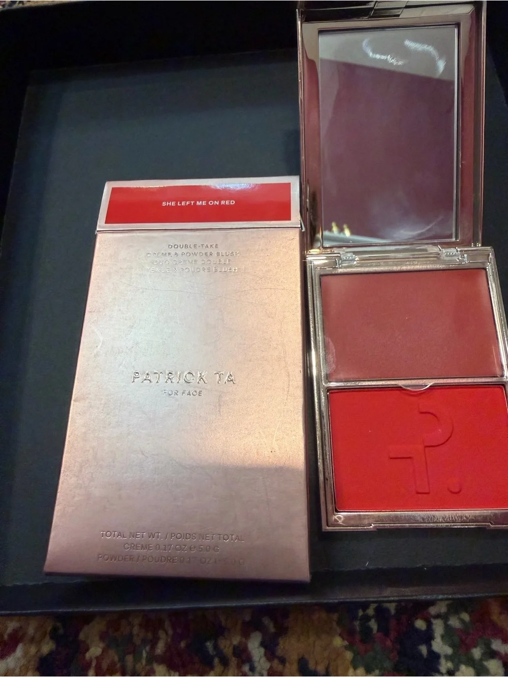 Patrick Ta Double-Take Cream & Powder Blush Duo — She Left Me On Red